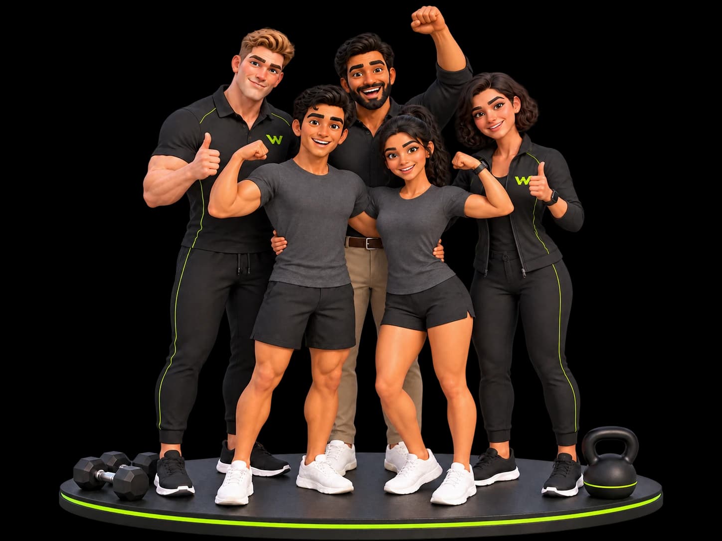 Welofit members and trainers celebrating together